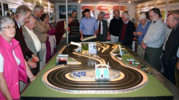 Members Viewing Scalextric track in visitors centre