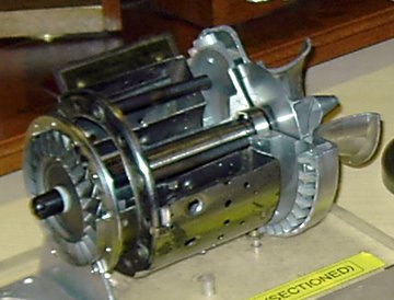 A cut-away engine
